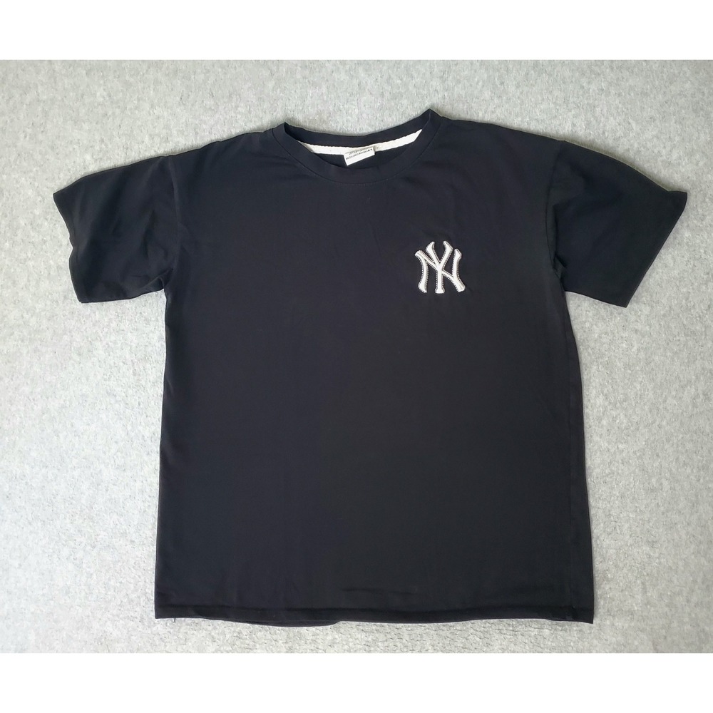 MLB Like New York Yankees Mens Med T-Shirt Black Purple Graphic Short Sleeve